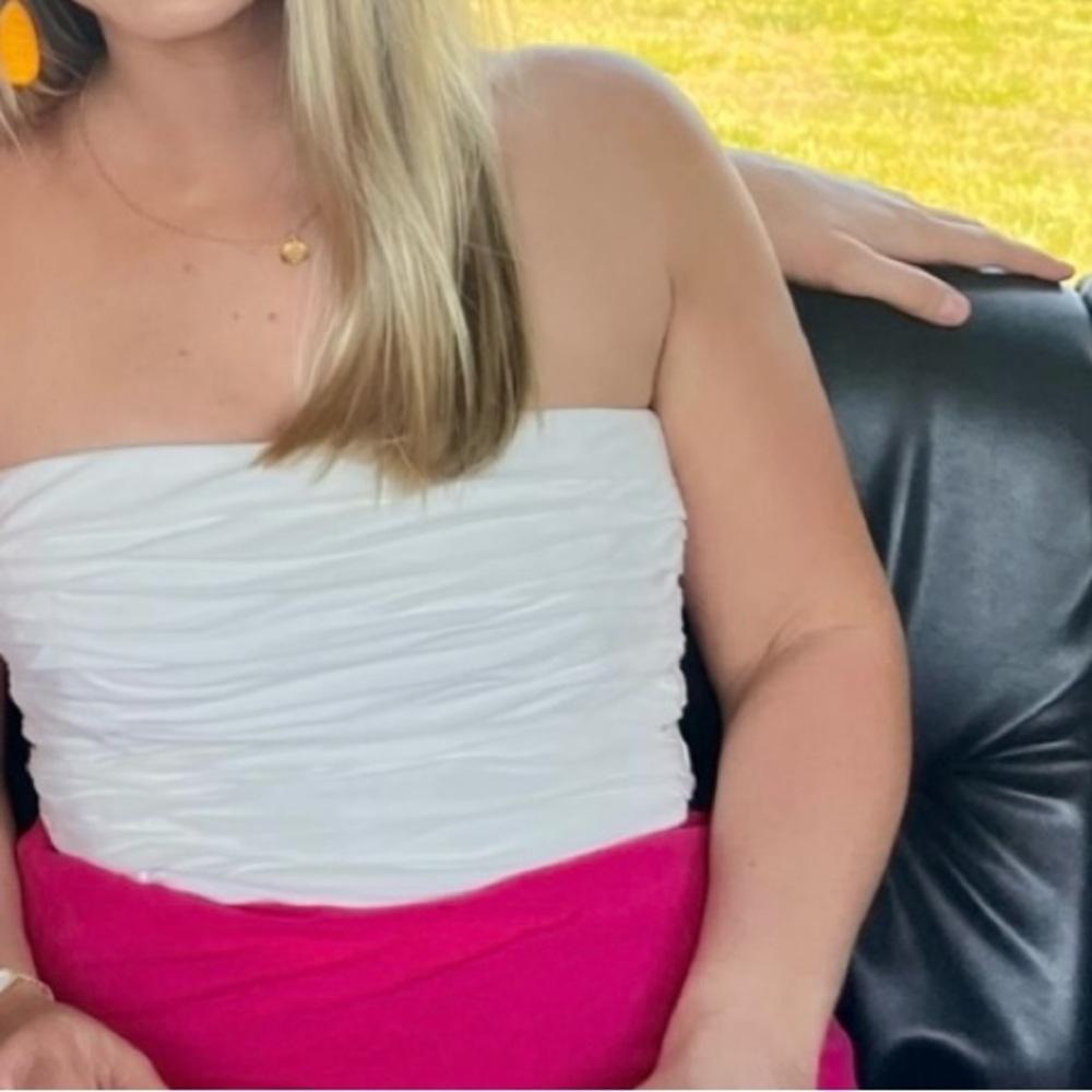 Reformation Cream Ruched Tube Top - Picture 3 of 5
